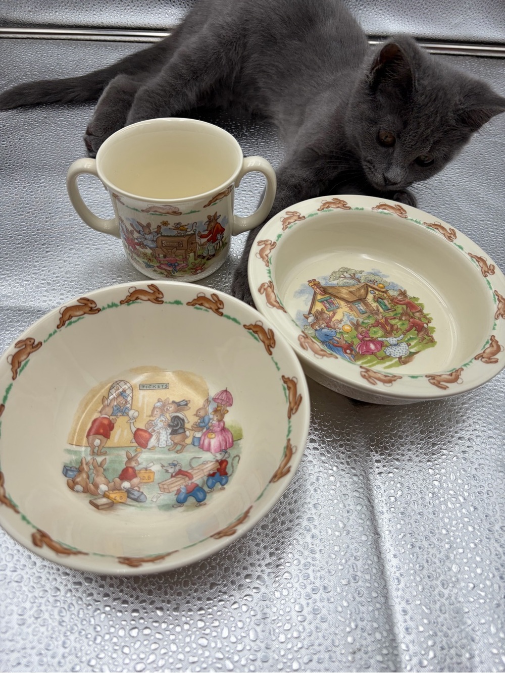 Royal Doulton Cream Bunny Story Children's Bowl and Mug Set